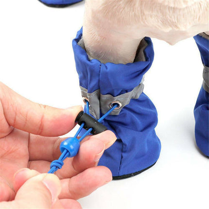conjunto de 4 calcetines impermeables ajustables para perros