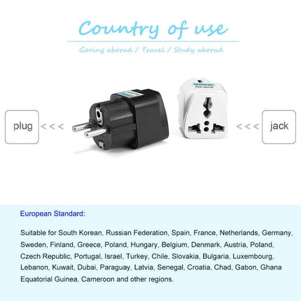 Adaptador de enchufe universal para la UE, compatible con AU, Reino Unido y EE. UU.