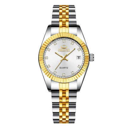 Reloj de lujo para mujer con esfera de cristal y estilo empresarial