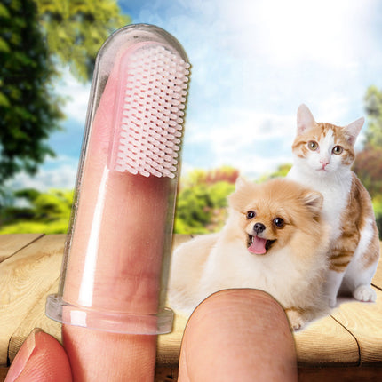 Cepillo de dientes de dedo suave para mascotas - Limpieza dental efectiva y segura